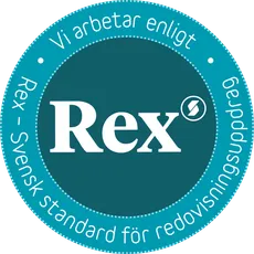 Vi arbetar enligt Rex — svensk standard för redovisningsuppdrag